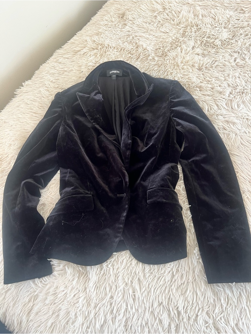 Express Black Velvet Blazer Jacket - Women